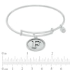 Thumbnail Image 4 of Chrysalis Cubic Zirconia "F" Initial Charm Adjustable Bangle in Sterling Silver