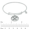Thumbnail Image 4 of Chrysalis Cubic Zirconia "X" Initial Charm Adjustable Bangle in Sterling Silver