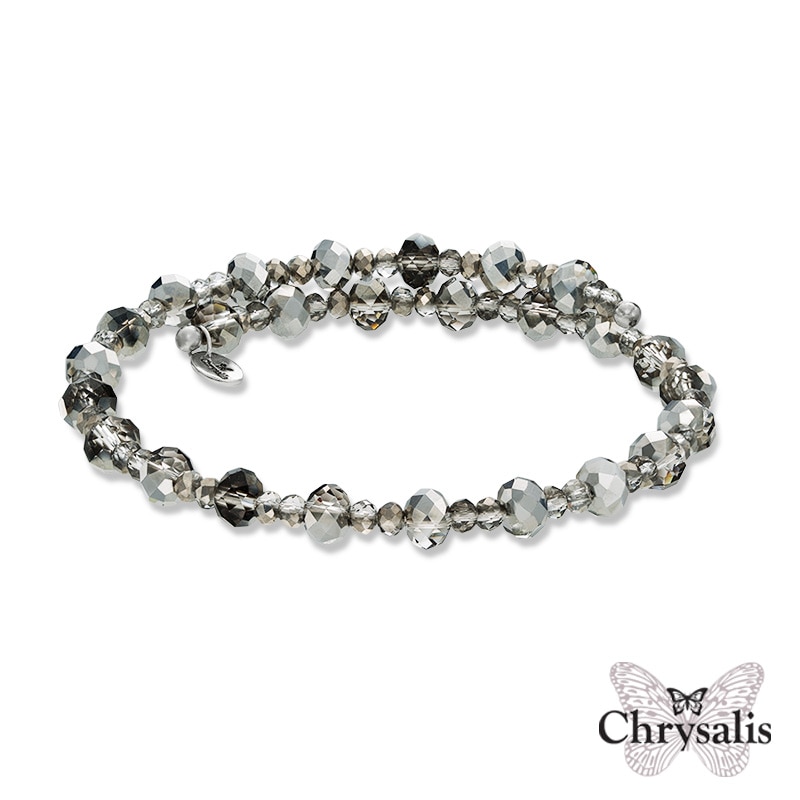 Main Image 1 of Chrysalis 6.0mm Grey Crystal Adjustable Bangle in Stainless Steel