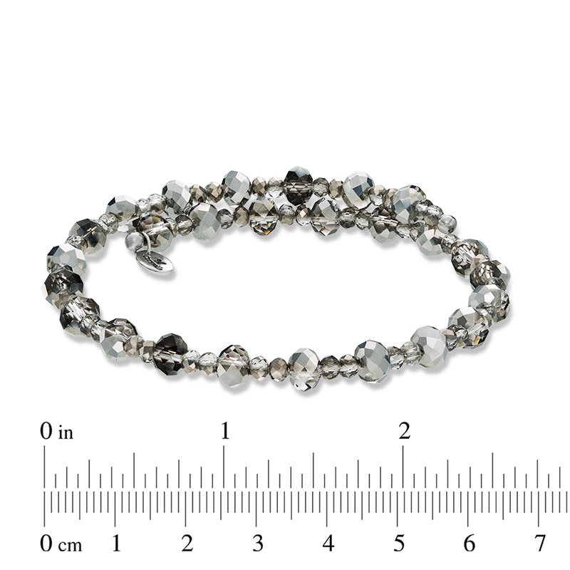 Main Image 2 of Chrysalis 6.0mm Grey Crystal Adjustable Bangle in Stainless Steel