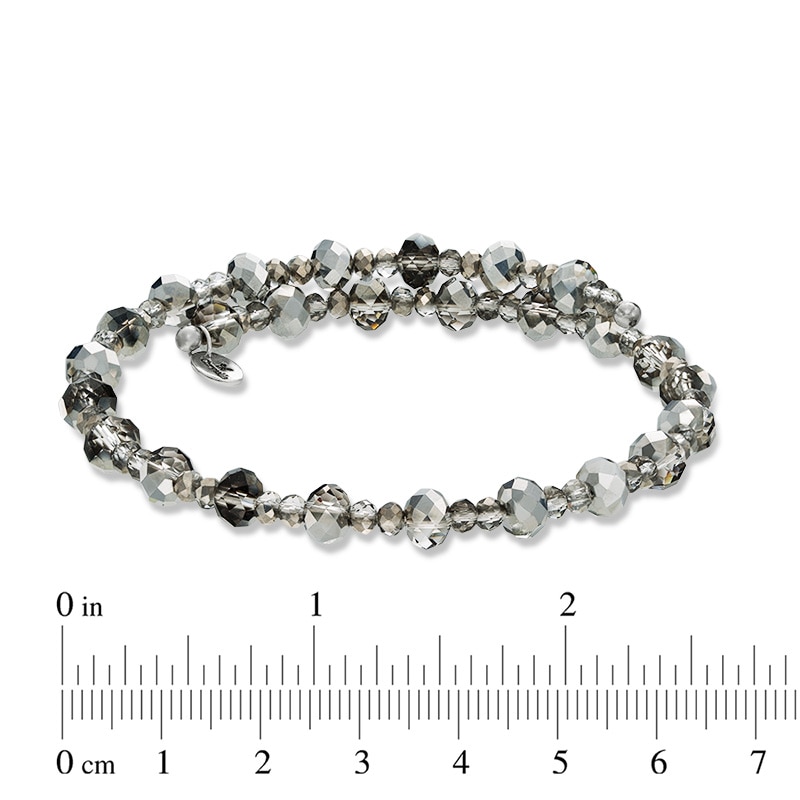 Chrysalis 6.0mm Grey Crystal Adjustable Bangle in Stainless Steel