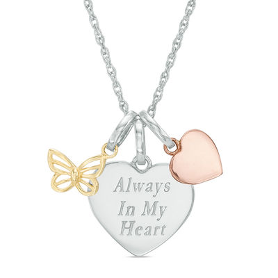 CZ Wrapped Around My Heart Pendant in SS with Chain