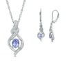 Thumbnail Image 1 of Oval Tanzanite and Diamond Accent Cascading Infinity Pendant and Earrings Set in Sterling Silver