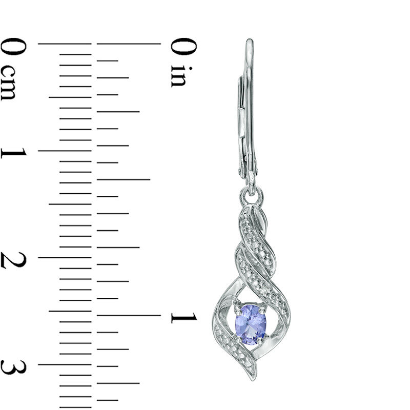 Main Image 2 of Oval Tanzanite and Diamond Accent Cascading Infinity Pendant and Earrings Set in Sterling Silver