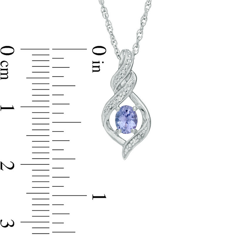 Oval Tanzanite and Diamond Accent Cascading Infinity Pendant and Earrings Set in Sterling Silver