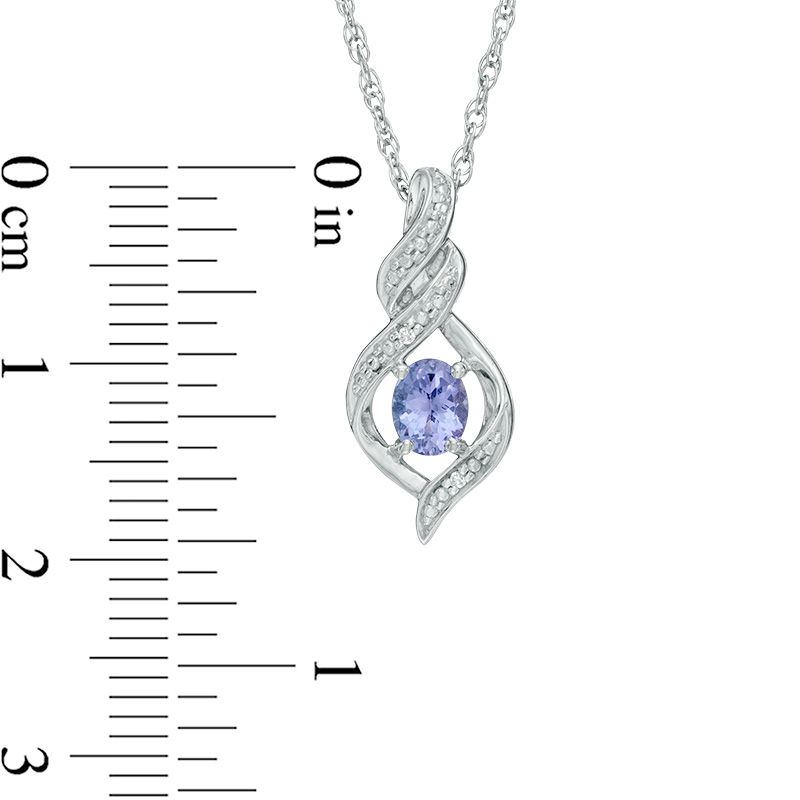 Main Image 3 of Oval Tanzanite and Diamond Accent Cascading Infinity Pendant and Earrings Set in Sterling Silver