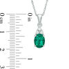 Thumbnail Image 2 of Oval Lab-Created Emerald and White Sapphire Tri-Sides Pendant and Ring Set in Sterling Silver - Size 7