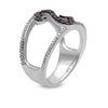 Thumbnail Image 1 of Open Hearts by Jane Seymour™ Amethyst and 1/20 CT. T.W. Diamond Split Shank Ring in Sterling Silver