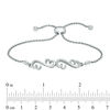 Thumbnail Image 2 of Open Hearts by Jane Seymour™ 1/10 CT. T.W. Diamond Bolo Bracelet in Sterling Silver - 9.5"