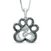 Thumbnail Image 0 of Open Hearts by Jane Seymour™ Enhanced Black and White Diamond Accent Paw Pendant in Sterling Silver