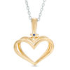 Thumbnail Image 2 of The Kindred Heart from Vera Wang Love Collection 1/10 CT. T.W. Diamond and Blue Sapphire Pendant in 14K Gold - 19"