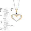Thumbnail Image 3 of The Kindred Heart from Vera Wang Love Collection 1/10 CT. T.W. Diamond and Blue Sapphire Pendant in 14K Gold - 19"