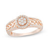 Thumbnail Image 0 of 1/3 CT. T.W. Composite Diamond Frame Twist Shank Ring in 10K Rose Gold