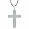 Thumbnail Image 2 of Men's 1/4 CT. T.W. Diamond Cross with Star Pendant in Stainless Steel and 10K Gold - 24"