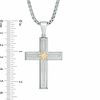 Thumbnail Image 3 of Men's 1/4 CT. T.W. Diamond Cross with Star Pendant in Stainless Steel and 10K Gold - 24"