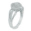 Thumbnail Image 1 of Diamond Accent Tilted Square Frame Braided Split Shank Ring in Sterling Silver