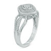Thumbnail Image 2 of Diamond Accent Tilted Square Frame Braided Split Shank Ring in Sterling Silver