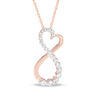 Thumbnail Image 0 of 1/4 CT. T.W. Diamond Infinity with Heart Pendant in 10K Rose Gold