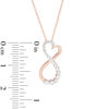 Thumbnail Image 1 of 1/4 CT. T.W. Diamond Infinity with Heart Pendant in 10K Rose Gold