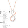 Thumbnail Image 2 of 1/4 CT. T.W. Diamond Infinity with Heart Pendant in 10K Rose Gold