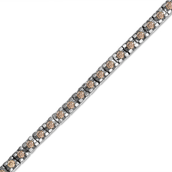 Baguette Lab-Created White Sapphire Tennis Bracelet in Sterling Silver -  7.25