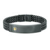 Thumbnail Image 1 of ID Bracelet in Black IP Stainless Steel with Carbon fiber and 10K Gold - 8.5"