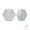 Thumbnail Image 0 of Men's 1/5 CT. T.W. Diamond Hexagonal Stud Earrings in Stainless Steel