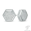 Thumbnail Image 1 of 1/5 CT. T.W. Diamond Hexagonal Stud Earrings in Stainless Steel
