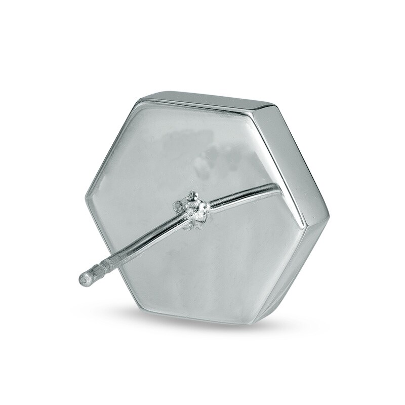 Main Image 2 of 1/5 CT. T.W. Diamond Hexagonal Stud Earrings in Stainless Steel