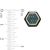 Thumbnail Image 3 of 1/5 CT. T.W. Enhanced Blue Diamond Hexagonal Stud Earrings in Two-Tone Stainless Steel
