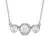 Thumbnail Image 1 of 1 CT. T.W. Certified Canadian Diamond Three Stone Necklace in 14K White Gold (I/I2)