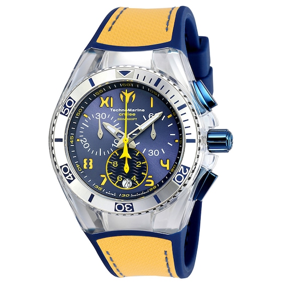 TechnoMarine California Cruise Strap Chronograph Watch with Blue Dial (Model: Tm-115015)