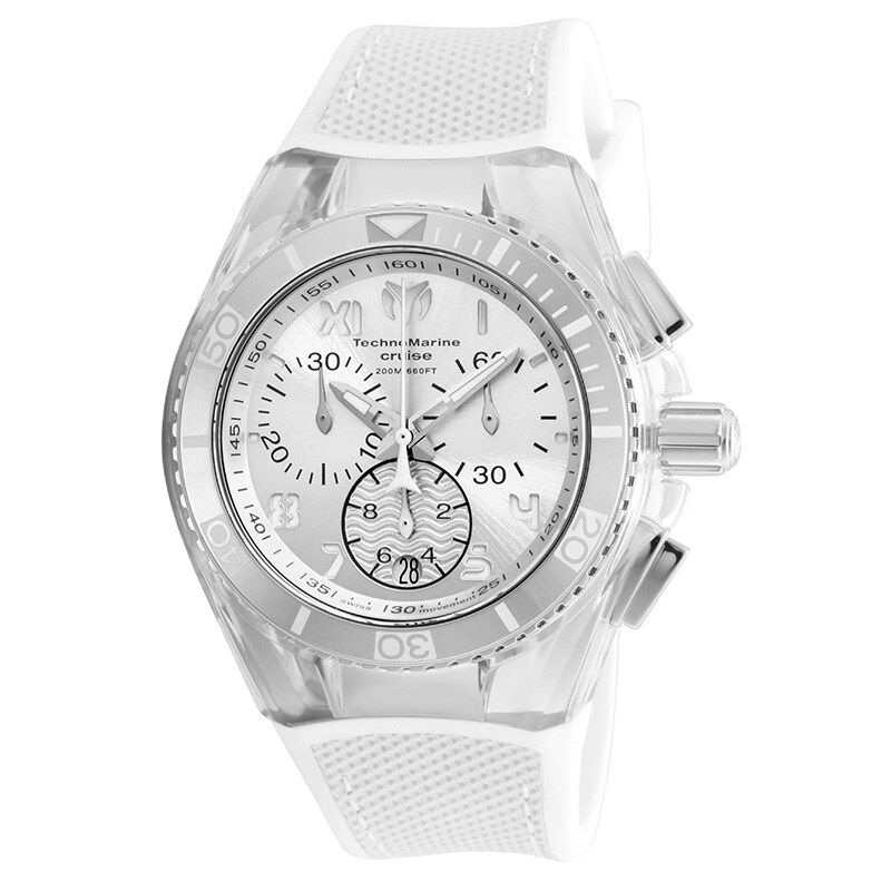 Main Image 1 of TechnoMarine California Cruise Strap Chronograph Watch with Silver-Tone Dial (Model: TM-115017)