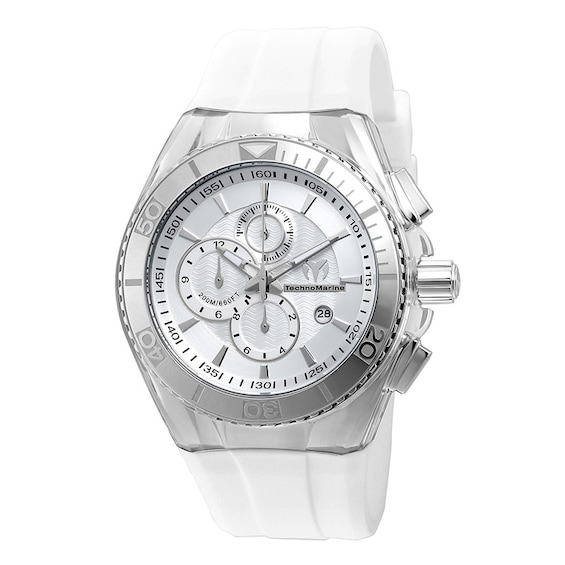 Men's TechnoMarine Original Cruise Silicone Strap Chronograph Watch with Silver-Tone Dial (Model: Tm