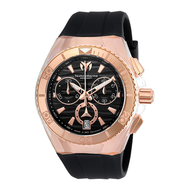 Main Image 1 of TechnoMarine Star Cruise Strap Silicone Chronograph Watch with Black Dial (Model: TM-115045)