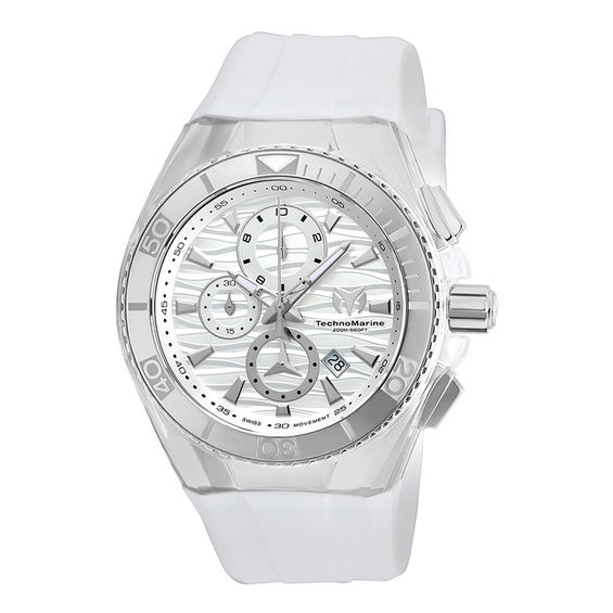 Men's TechnoMarine Original Cruise Silicone Strap Chronograph Watch with Silver-Tone Dial (Model: Tm