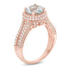 Thumbnail Image 2 of 8.0mm Aquamarine and 3/4 CT. T.W. Diamond Frame Ring in 14K Rose Gold