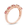 Thumbnail Image 2 of Pink Tourmaline and Diamond Accent Five Stone Band in 14K Rose Gold
