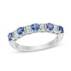 Thumbnail Image 1 of Tanzanite and Diamond Accent Five Stone Band in 14K White Gold