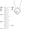Thumbnail Image 2 of 1/10 CT. T.W. Diamond Open Tilted Square Necklace in 10K White Gold