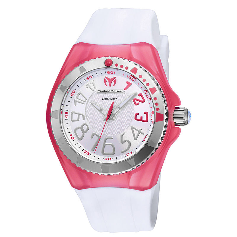 Ladies' TechnoMarine Original Cruise Silicone Strap Watch with Silver-Tone Dial (Model: TM-115225)