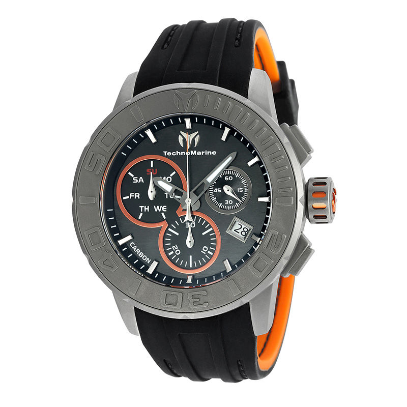 Men's TechnoMarine Titanium Reef Strap Chronograph Watch with Black Dial (Model: TM-515001)