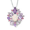 Thumbnail Image 1 of Opal, Amethyst and Pink Tourmaline with Diamond Accent Pendant in Sterling Silver
