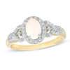 Thumbnail Image 0 of Oval Opal and White Topaz Frame Ring in 10K Gold