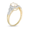 Thumbnail Image 1 of Oval Opal and White Topaz Frame Ring in 10K Gold