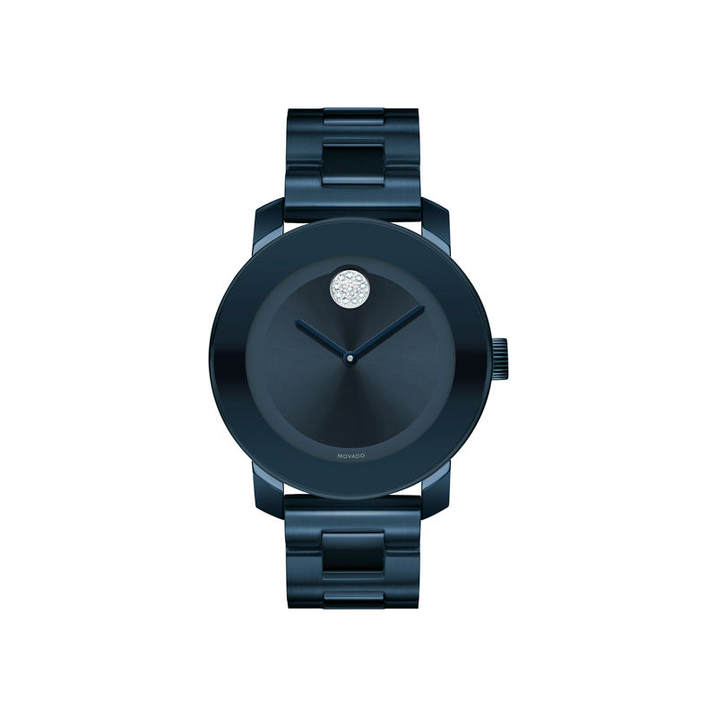 Ladies' Movado Bold® Crystal Accent Blue IP Watch (Model: 3600388)