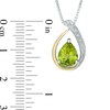 Thumbnail Image 2 of Pear-Shaped Peridot and Diamond Accent Pendant in Sterling Silver and 14K Gold