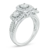 Thumbnail Image 1 of 1 CT. T. W. Diamond Past Present Future® Cushion Frame Ring in 14K White Gold