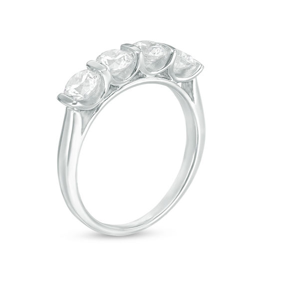 1 CT. T.w. Diamond Four Stone Anniversary Band in 14K White Gold
