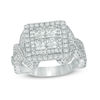 Thumbnail Image 1 of 2-1/4 CT. T.W. Quad Princess-Cut Diamond Twist Shank Engagement Ring in 14K White Gold